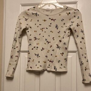Gap Girls Floral Long Sleeve Top, size L